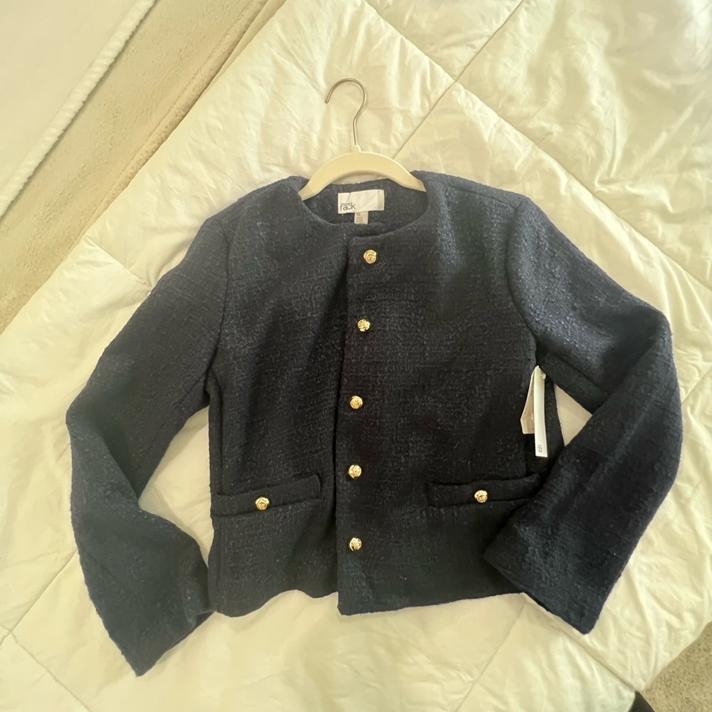 Nordstrom Rack Dark Blue Jacket with Gold Buttons